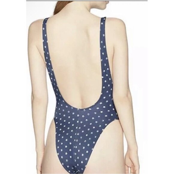 Roxy Starry Lowback One Piece Navy And White Swimsuit Size Small NWT - Picture 2 of 7